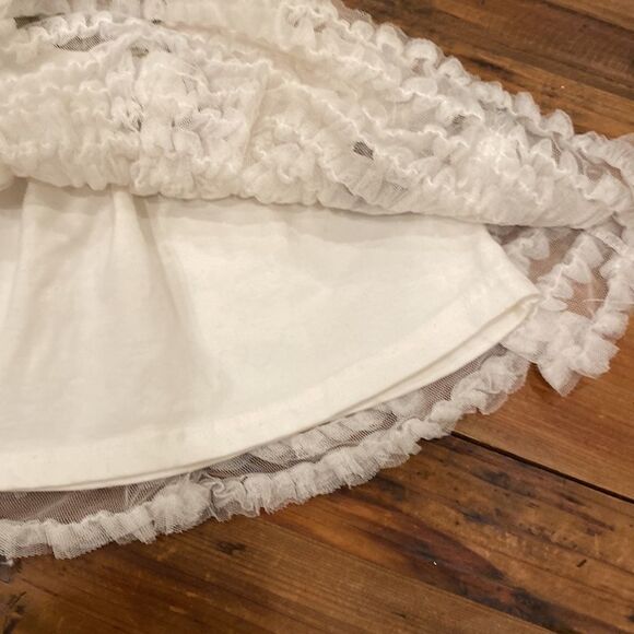 Nanette Baby Fancy Dress Off White Layered Ruffle Rose Bud Leopard Accent O-3 M - Picture 9 of 14